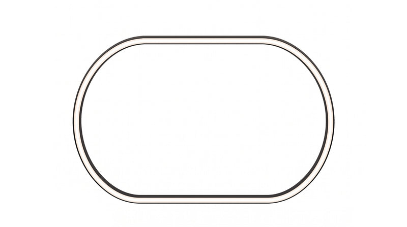 12FT Oval LED Direct/Indirect Pendant Light, 2" Wide, 42,800 Lumen Max, Wattage and CCT Selectable, 120-277V, White or Black Finish