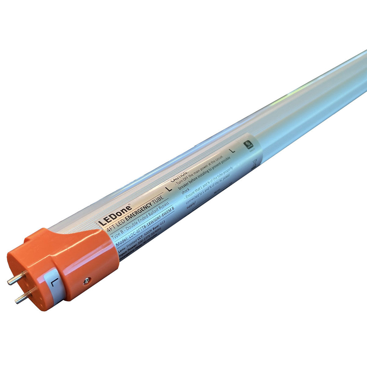 20Pk 4 ft. T8 LED Tube With Emergency Battery, 18W, 2,200 Lumens, 4000K or 5000K CCT, 120-277V