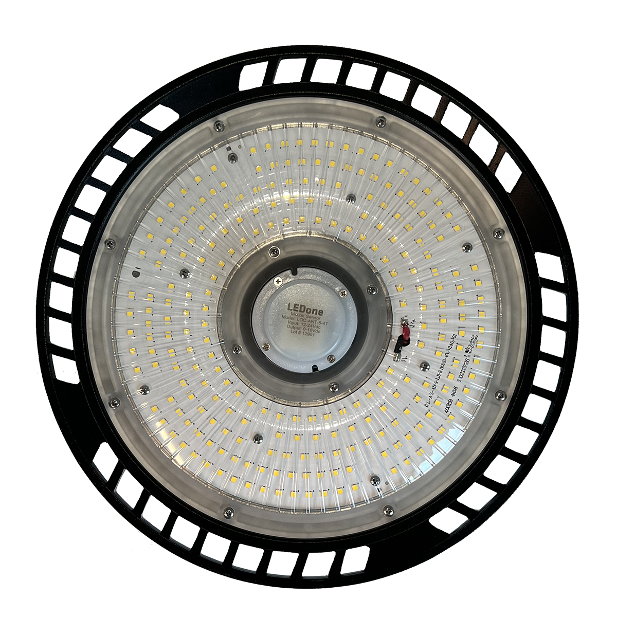 LED UFO High Bay Light, 37500 Lumen Max, Wattage Selectable 180W/200W/250W, 5000K, 100-277V, 1-10V Dimming