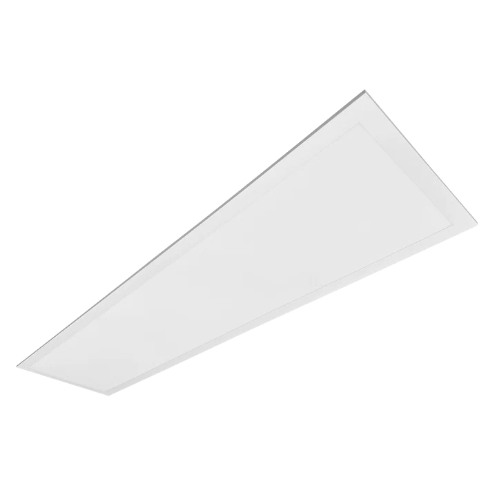 A square LED panel light with a slim white frame, shown at an angle on a solid white background.