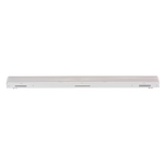 A long, slim white rectangular device with a smooth surface and small side details, shown horizontally against a plain white background.
