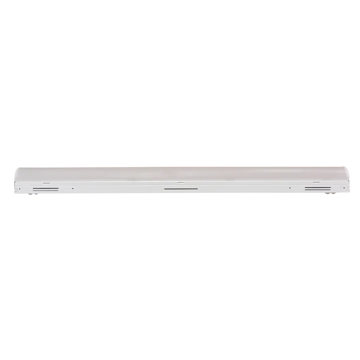 A long, slim white rectangular device with a smooth surface and small side details, shown horizontally against a plain white background.