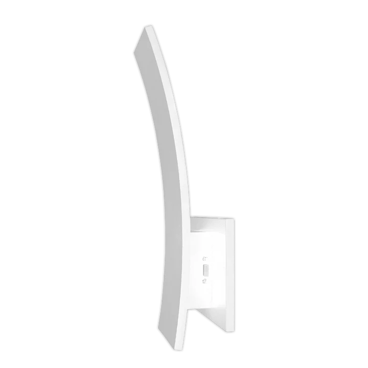 15" Curved Outdoor Wall Sconce, 1000 Lumens, 15W, CCT Selectable, White