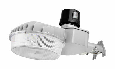WareLight LED Dusk to Dawn, 65W, 5000K, Silver Gray Housing, 120-277V, Arm Included