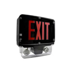 Wet Location All LED Exit and Emergency Combo, NEMA4X/NSF Listed, Single Face, 12W, 15W, or 28W, 6V, Red or Green, White or Black