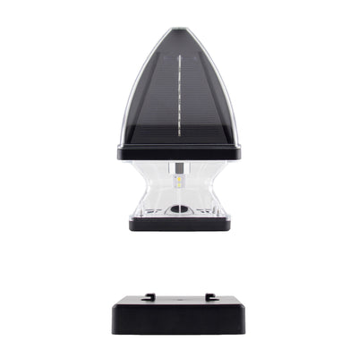 4 Pack Gothic Solar Post Cap Light Finish Cap, 4" or 5", Black or White Finish
