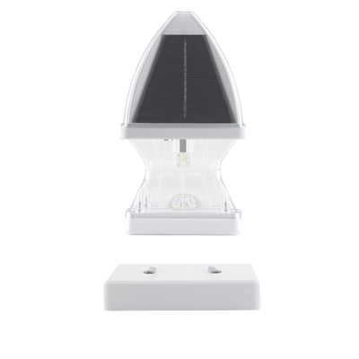 4 Pack Gothic Solar Post Cap Light Finish Cap, 4" or 5", Black or White Finish