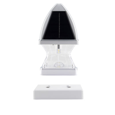 4 Pack Gothic Solar Post Cap Light Finish Cap, 4" or 5", Black or White Finish