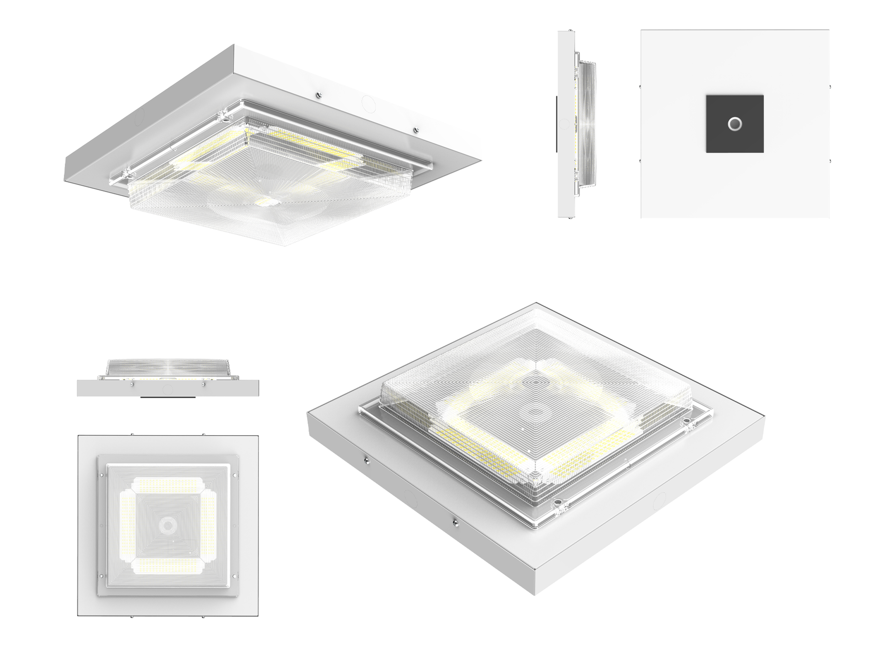LED Canopy Light, 7700 Lumens, CCT and Wattage Selectable, 120-277V