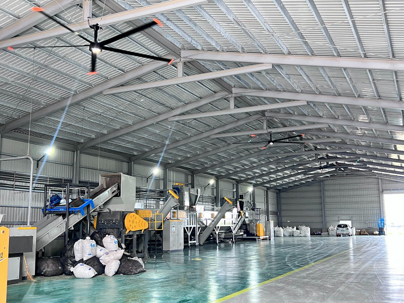 20 Foot 5-Blade Industrial Fan, 10,100 Lumens, 6000K, 200-240V