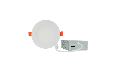 4 Inch LED Round Wafer Down Light, 7W, 600 Lumens, CCT Selectable, 120V, White