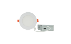 4 Inch LED Round Wafer Down Light, 7W, 600 Lumens, CCT Selectable, 120V, White