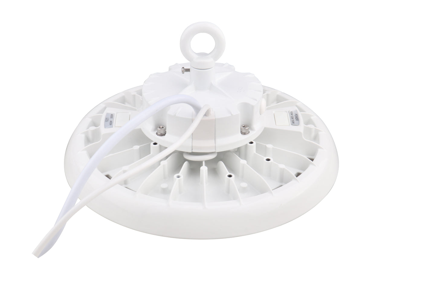 LED UFO High Bay, 100W/120W/150W Selectable, 21,112 Lumens, 120-277V, CCT Selectable 4000K/5000K, White Finish