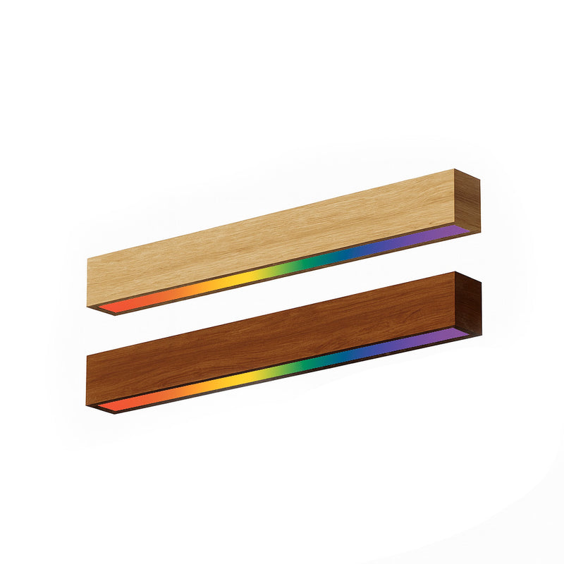 4FT LED RGBW Linear Fixture, 4800 Lumen Max, 40W, CCT Selectable, 120-277V, Natural or Teak Wood Finish