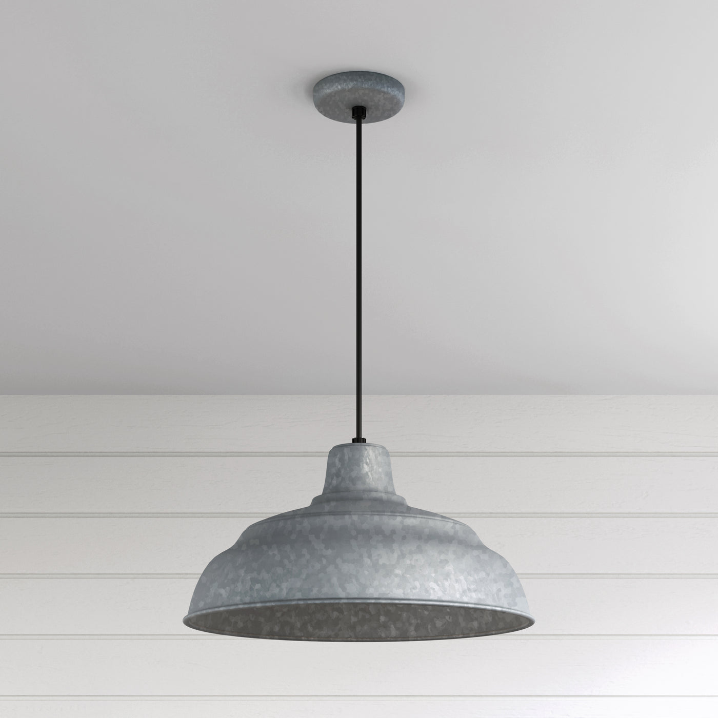 Millennium Lighting 17" RLM Warehouse Cord Hung Pendant (Available in Bronze, Galvanized, Black, Red, Green and White Finishes)
