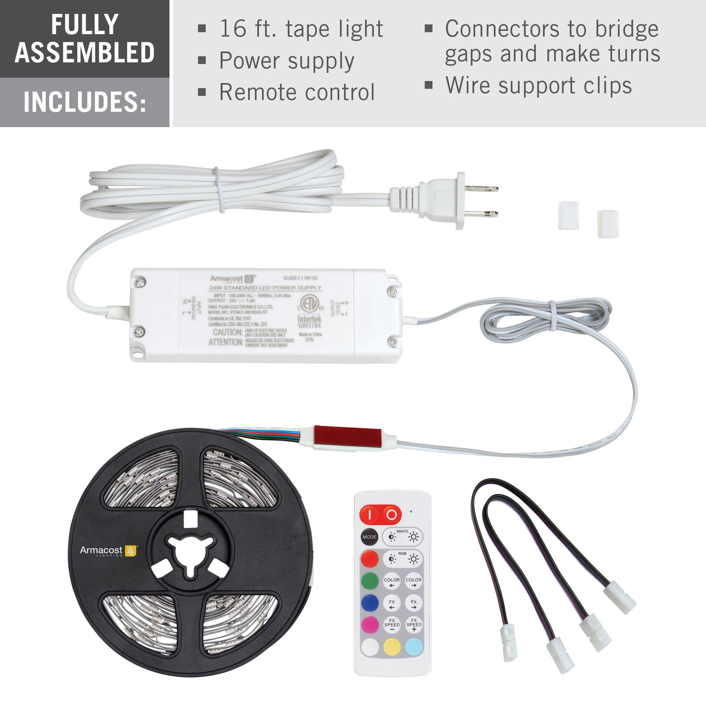 Kit Promotion. Led File RibbonFlex Home RGBW Hardwire LED Strip Light Tape, 24V, 1500 Lumens ...