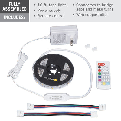 RibbonFlex Home RGBW Multicolor LED Strip Light Tape, 24V, 1400 Lumens, 24W, 3000K