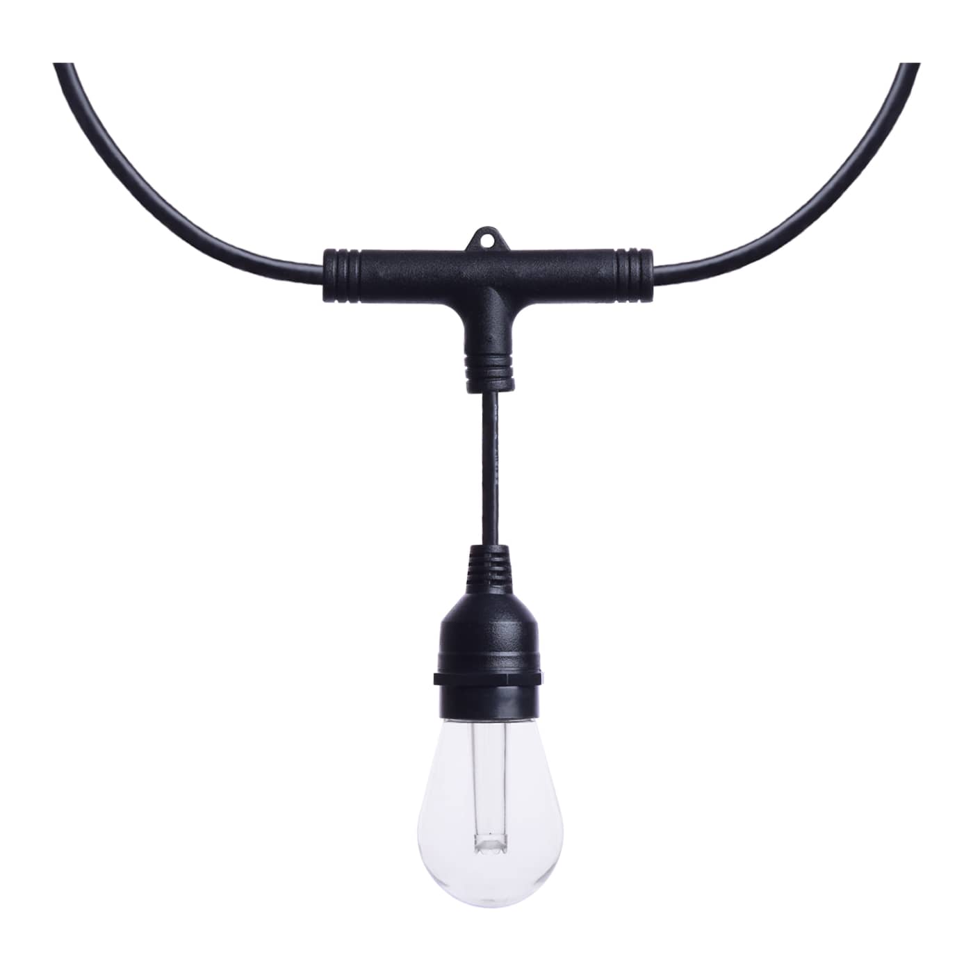 Black led string light with clear glass bulbs and black plastic fixtures starfish 24 foot 12-s14 lamps rgbtw