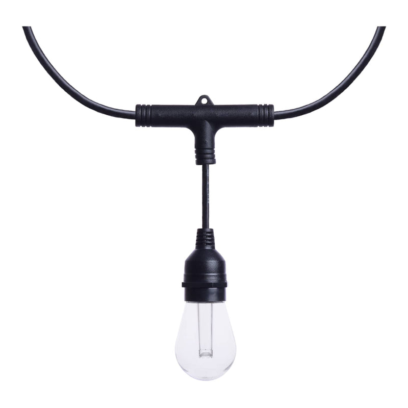 Black led string light with clear glass bulbs and black plastic fixtures starfish 24 foot 12-s14 lamps rgbtw