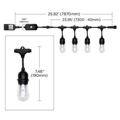 10 Watt, LED String Light, Starfish IOT, 120 Volts, 260 Lumens, RGBW