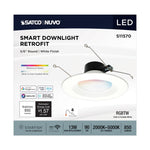 Satco Nuvo LED Smart Downlight Retrofit packaging with product details.