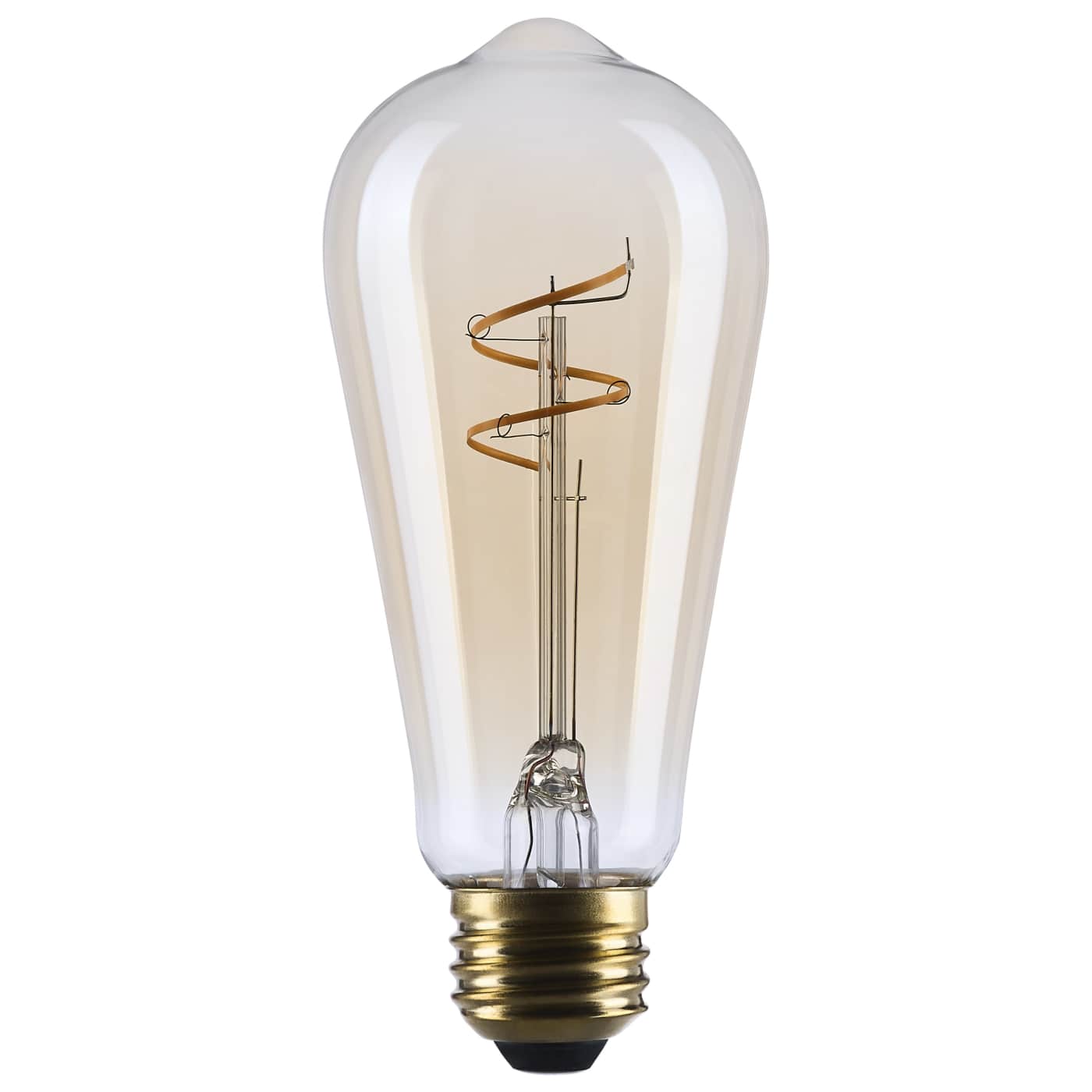 SATCO .5 Watt ST19 LED; 2000K CCT; Medium Base; Clear Glass; Amber Coil Filament; Dimmable; 120 Volt