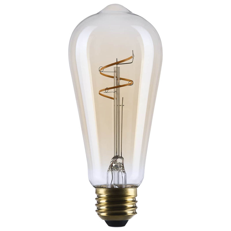 SATCO .5 Watt ST19 LED; 2000K CCT; Medium Base; Clear Glass; Amber Coil Filament; Dimmable; 120 Volt