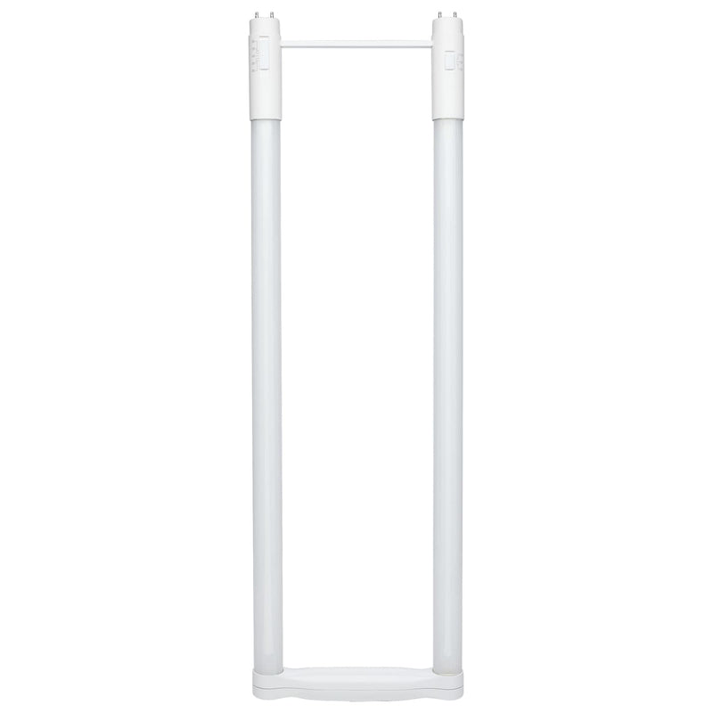 T-shaped white plastic frame on a white background