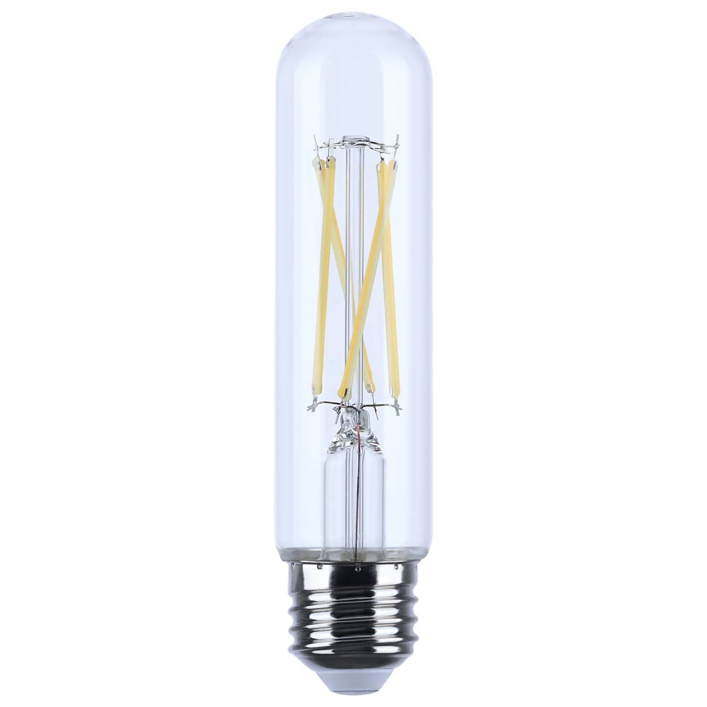 Clear LED light bulb on a white background