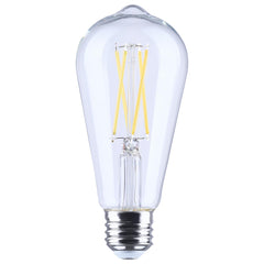 SATCO  8 Watt ST19 LED Filament; Clear; Medium base; 90 CRI; 2700K; 120 Volt