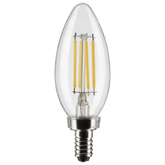 2 Pack 4W B11 LED; Clear; Candelabra base; 2700K; 350 Lumens; 120V
