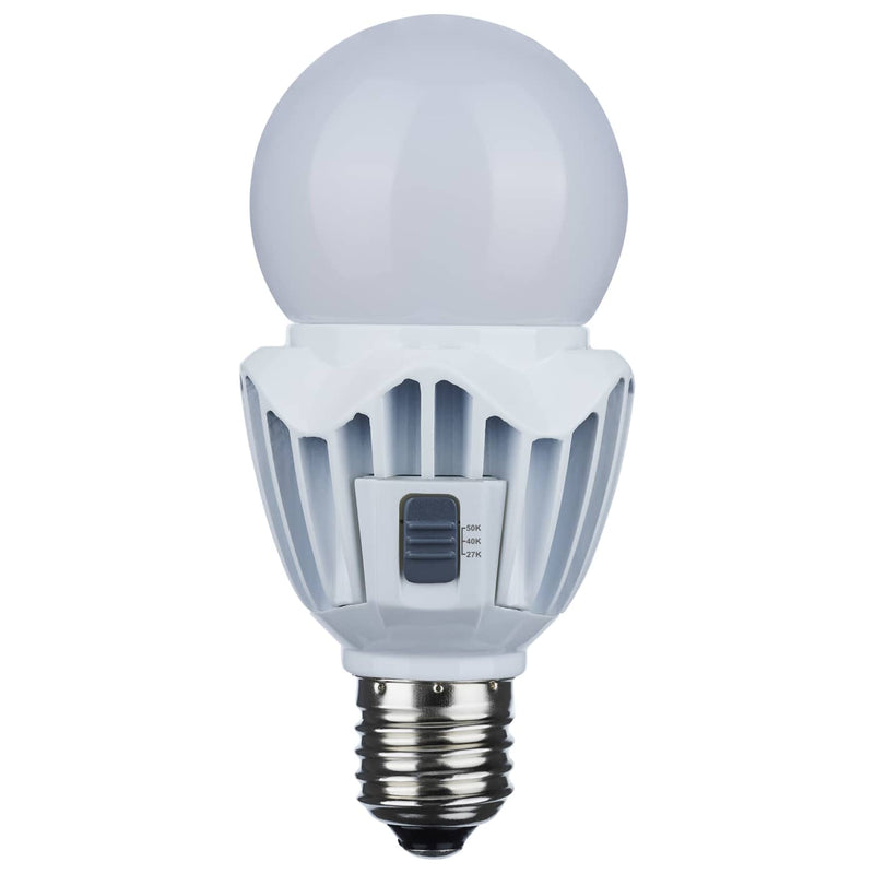 SATCO 20 Watt LED A21; High Lumen Output; CCT Selectable; Medium Base; White Finish; 120V-277V