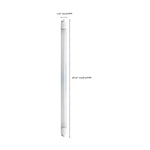 A white LED tube light with dimension markings showing a length of 96.00 inches (2438.
