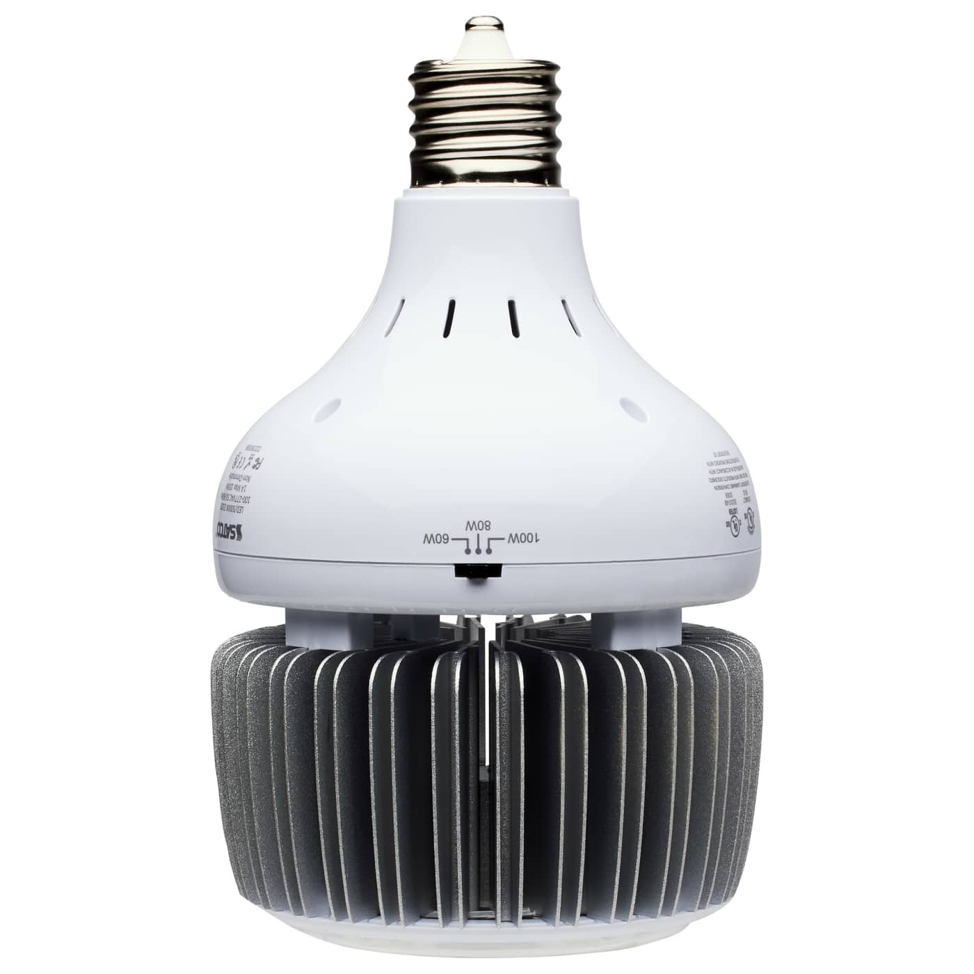 LED light bulb on a white background