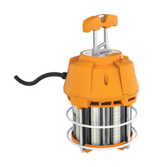 60 Watt LED Hi-Lumen temporary Hi-Bay Caged lamp, 5000K, Integrated Cord / Plug & Hook, 120 Volt