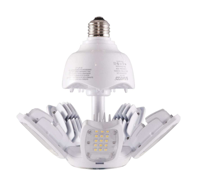 A white multi-arm LED light bulb with a screw-in E14 base, featuring multiple adjustable arms and a central LED panel, shown on a plain white background.