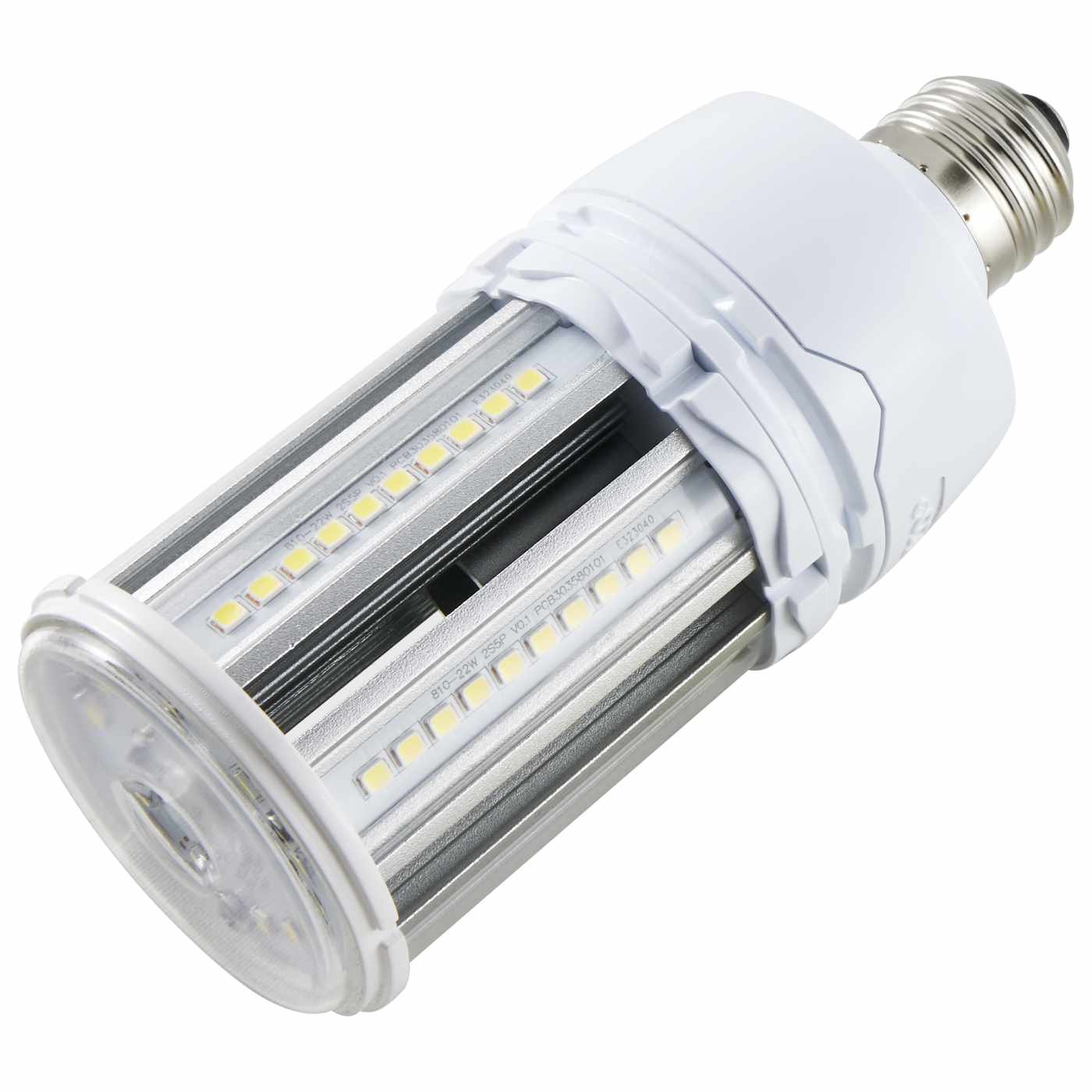 LED corn light bulb on a white background