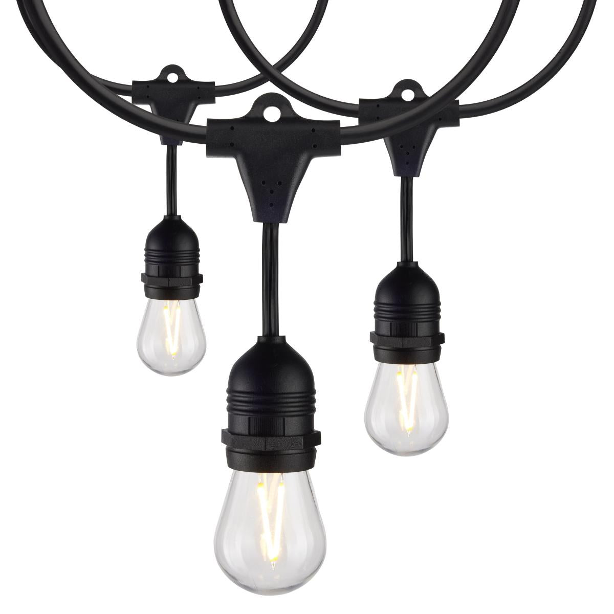 24FT LED String Light; Includes 12-S14 bulbs, 12W, 2200K, 120V