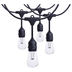 24 Foot LED String Light; 12-S14 Lamps; Medium Base; RGBTW; Infrared Remote; Black; 120 Volt