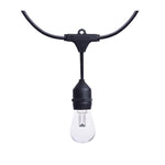 24 Foot LED String Light; 12-S14 Lamps; Medium Base; RGBTW; Infrared Remote; Black; 120 Volt