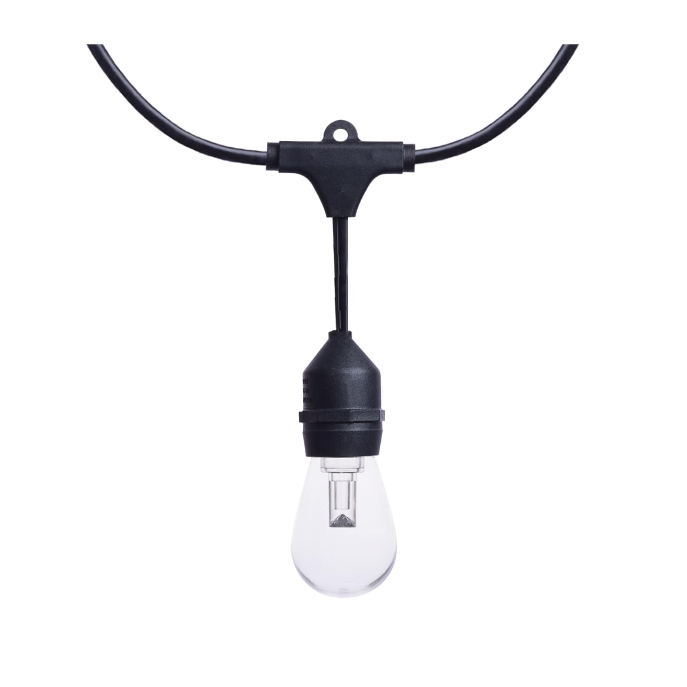 24 Foot LED String Light; 12-S14 Lamps; Medium Base; RGBTW; Infrared Remote; Black; 120 Volt