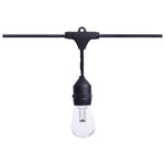 24 Foot LED String Light; 12-S14 Lamps; Medium Base; RGBTW; Infrared Remote; Black; 120 Volt