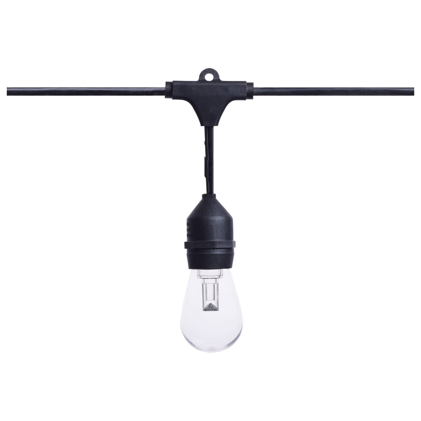 24 Foot LED String Light; 12-S14 Lamps; Medium Base; RGBTW; Infrared Remote; Black; 120 Volt