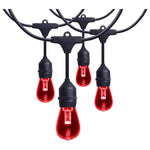 24 Foot LED String Light; 12-S14 Lamps; Medium Base; RGBTW; Infrared Remote; Black; 120 Volt