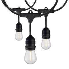 60FT Commercial LED String Light, Includes 24-S14 bulbs, 2200K, 120 Volts