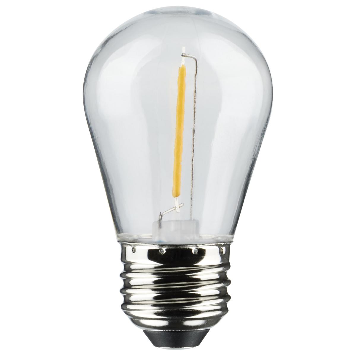 24Ft, LED String Light; Includes 12-S14 bulbs, 2200K, White Cord