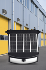 Solar panel attached to a wall 