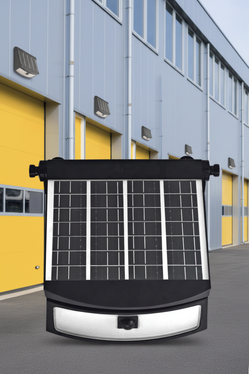 Solar panel attached to a wall 