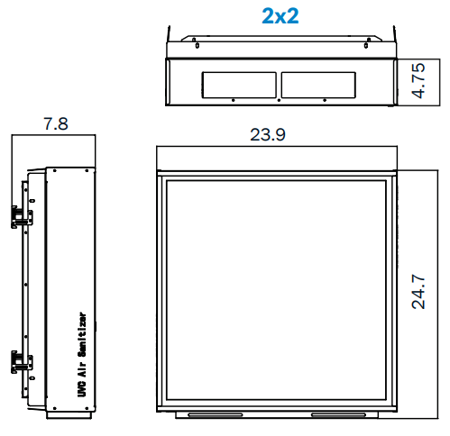 2 x 2 Foot Cluvaire Air Purifier, With or Without Panel Light, Wattage and CCT Selectable, 120-277V