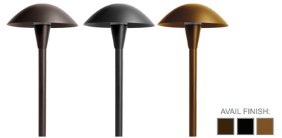 15in AA SERIES PATH LIGHT STEM RGBW PUSH BUTTON, Cap Option Available, Black, Antique Brass, or Oil-Rubbed Bronze